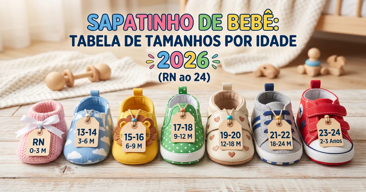 Tamanho de Sapatinho de Bebê por Idade: Tabela e Calculadora
