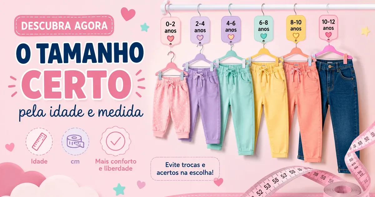 Tamanho de Calça Infantil por Idade: Tabela de Cintura e Altura