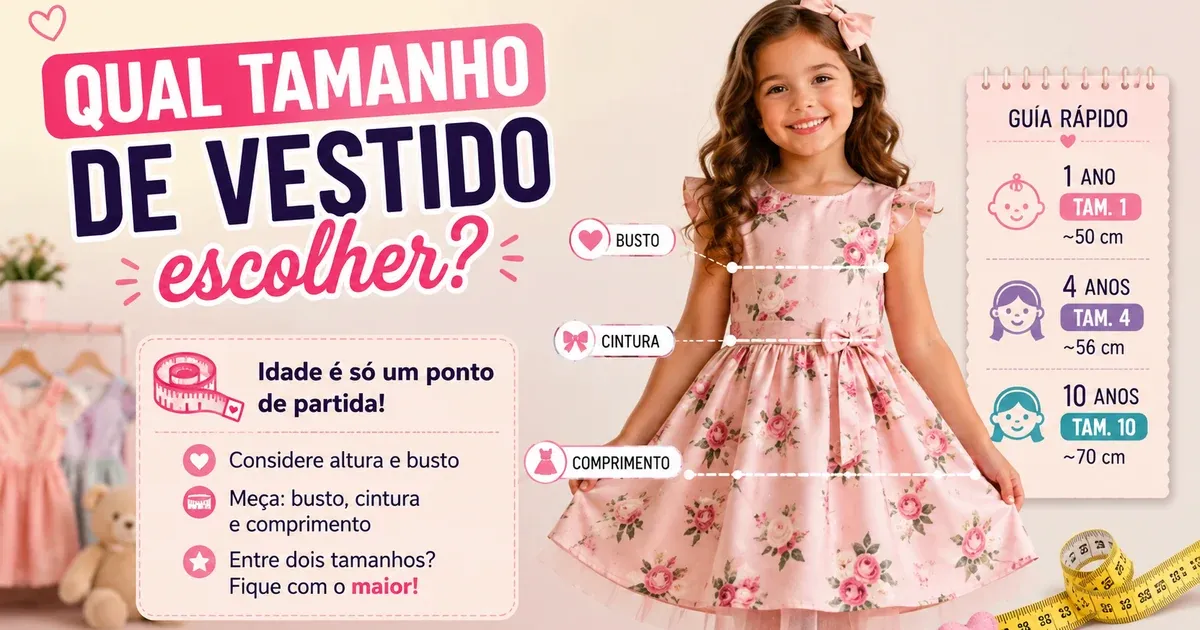Tamanho de Vestido Infantil: Tabela de Medidas por Idade e cm